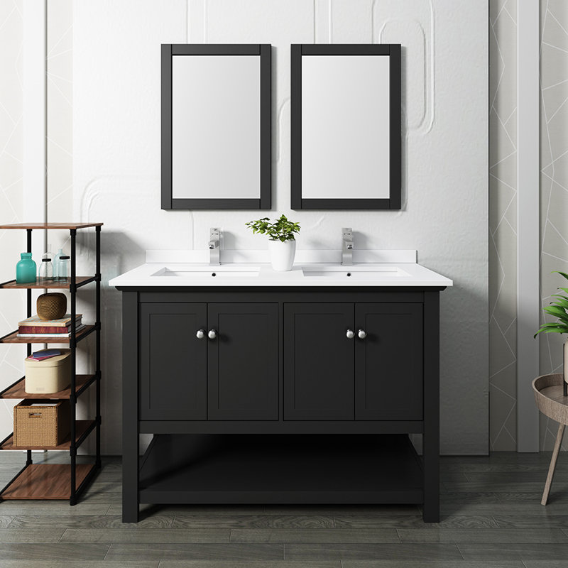 Fresca Manchester 48" Double Bathroom Vanity Set with Mirror Wayfair
